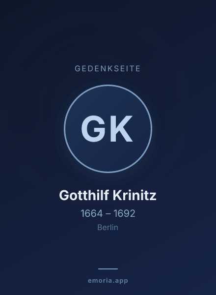 Gedenkportrait von Gotthilf Krinitz
