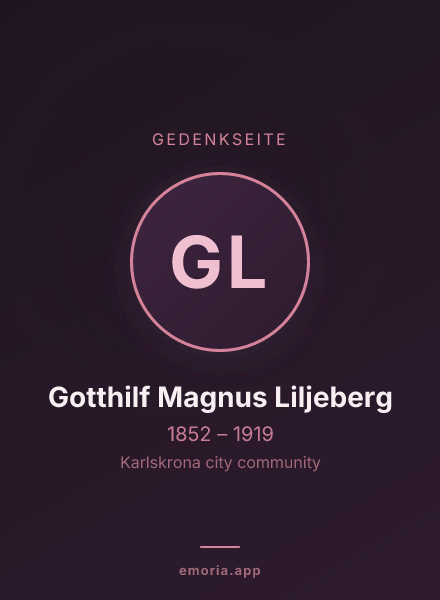 Gedenkportrait von Gotthilf Magnus Liljeberg