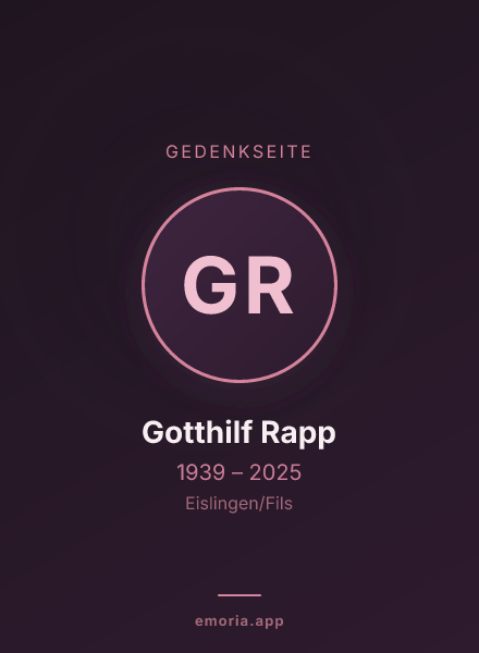 Gedenkportrait von Gotthilf Rapp