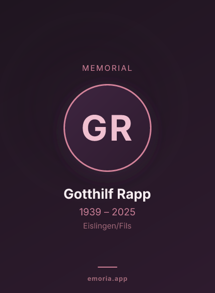 Memorial portrait of Gotthilf Rapp