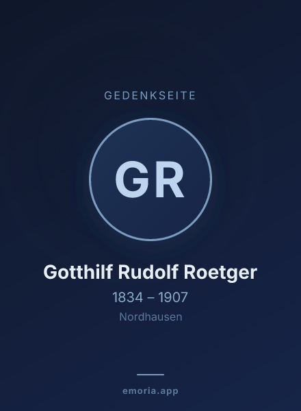 Gedenkportrait von Gotthilf Rudolf Roetger