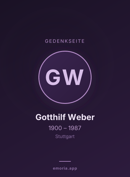 Gedenkportrait von Gotthilf Weber