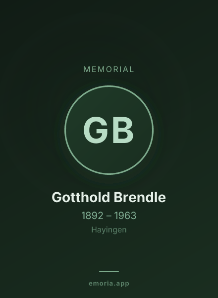 Memorial portrait of Gotthold Brendle