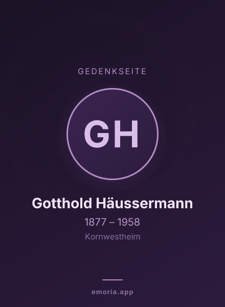 Gedenkportrait von Gotthold Häussermann