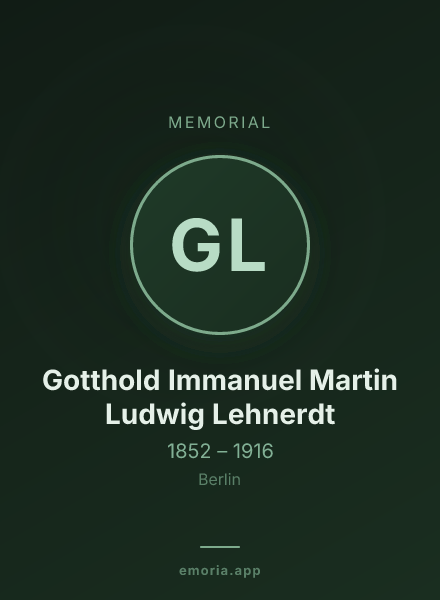 Memorial portrait of Gotthold Immanuel Martin Ludwig Lehnerdt