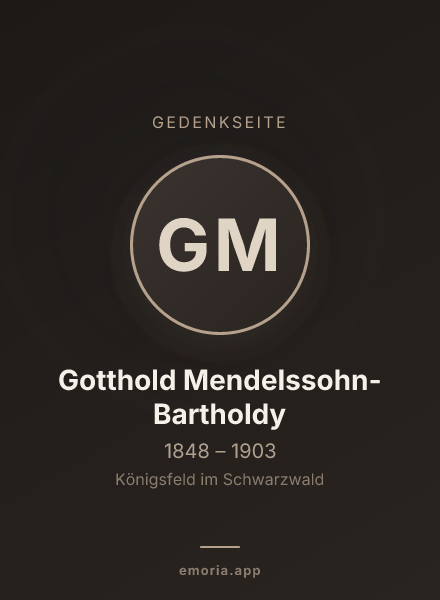 Gedenkportrait von Gotthold Mendelssohn-Bartholdy