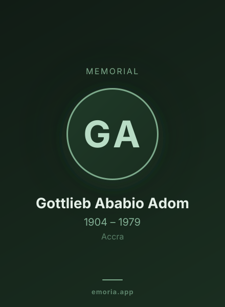 Memorial portrait of Gottlieb Ababio Adom