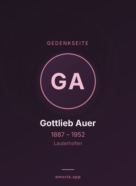 Gedenkportrait von Gottlieb Auer