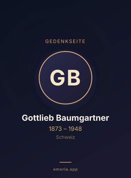 Gedenkportrait von Gottlieb Baumgartner