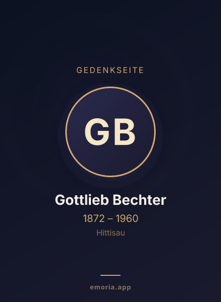 Gedenkportrait von Gottlieb Bechter