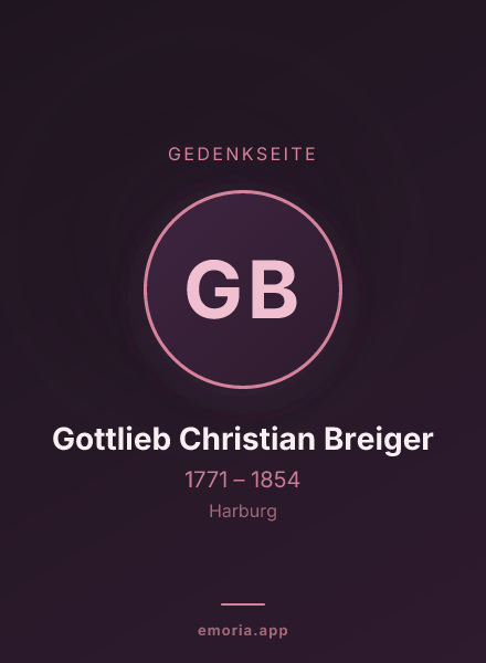Gedenkportrait von Gottlieb Christian Breiger