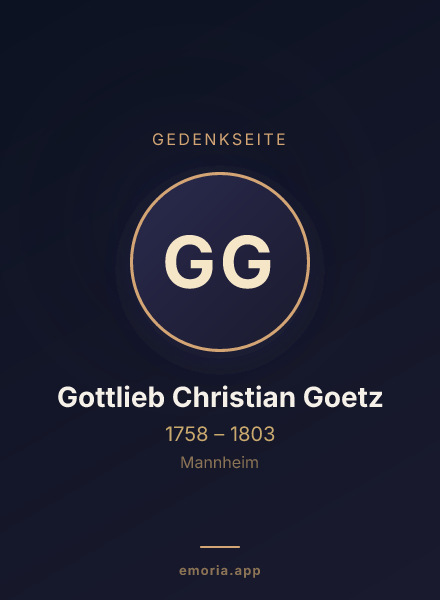 Gedenkportrait von Gottlieb Christian Goetz