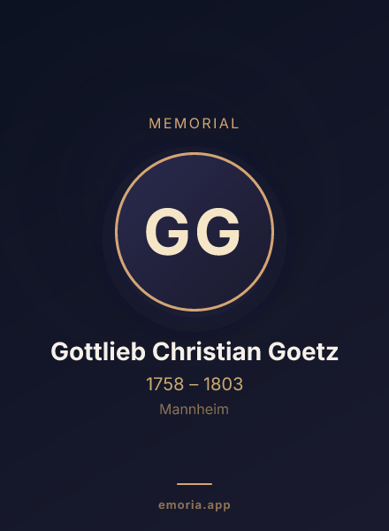 Memorial portrait of Gottlieb Christian Goetz