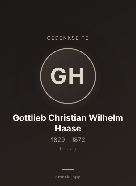 Gedenkportrait von Gottlieb Christian Wilhelm Haase