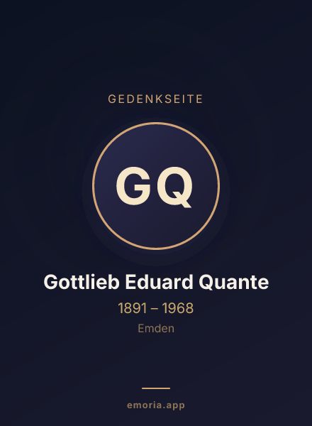 Gedenkportrait von Gottlieb Eduard Quante