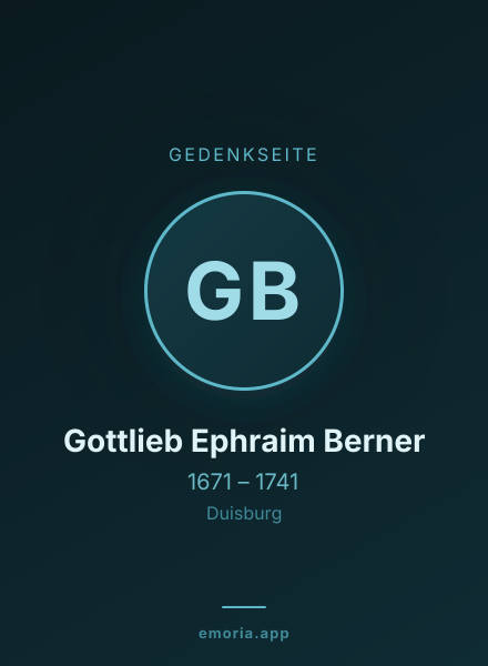 Gedenkportrait von Gottlieb Ephraim Berner