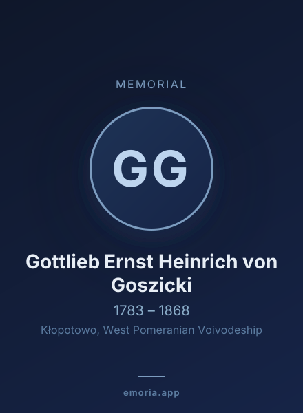 Memorial portrait of Gottlieb Ernst Heinrich von Goszicki