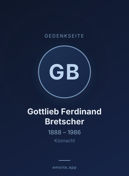 Gedenkportrait von Gottlieb Ferdinand Bretscher