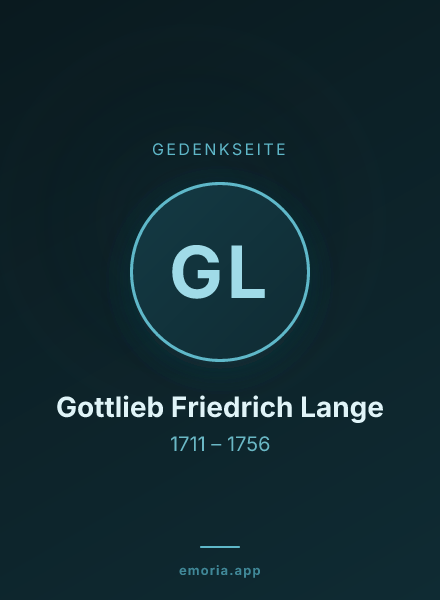 Gedenkportrait von Gottlieb Friedrich Lange