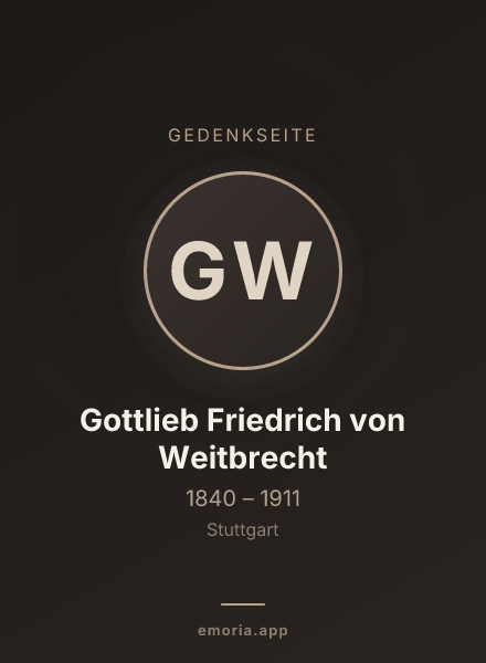 Gedenkportrait von Gottlieb Friedrich von Weitbrecht