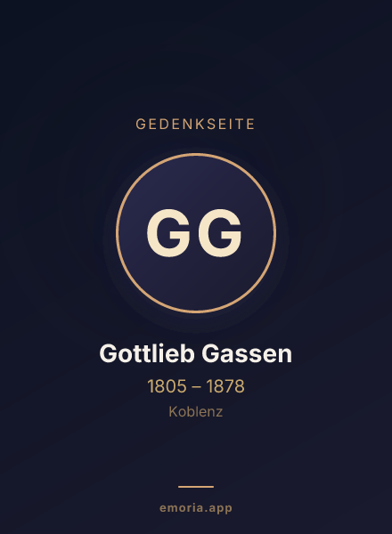 Gedenkportrait von Gottlieb Gassen