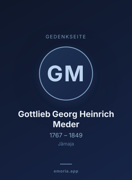 Gedenkportrait von Gottlieb Georg Heinrich Meder