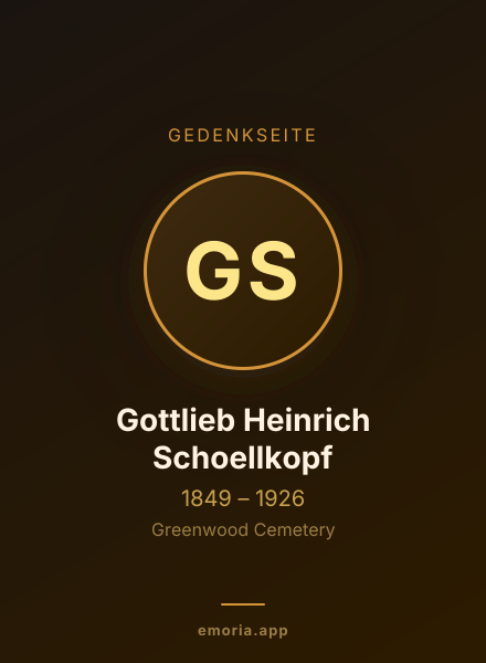 Gedenkportrait von Gottlieb Heinrich Schoellkopf