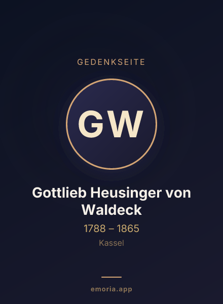 Gedenkportrait von Gottlieb Heusinger von Waldeck