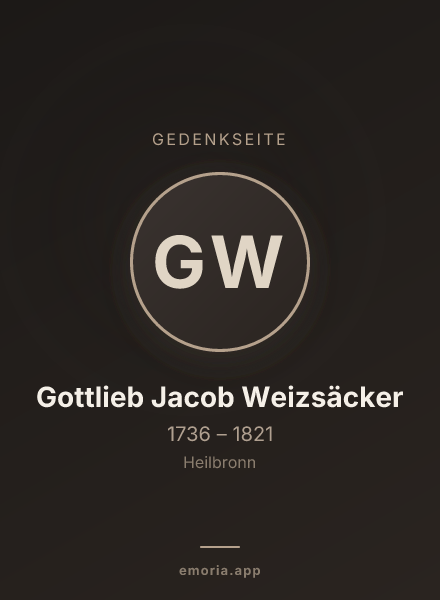 Gedenkportrait von Gottlieb Jacob Weizsäcker