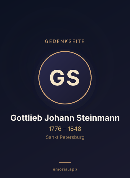 Gedenkportrait von Gottlieb Johann Steinmann