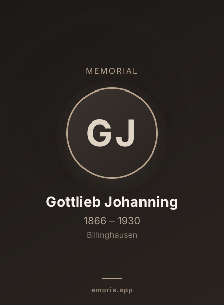 Memorial portrait of Gottlieb Johanning