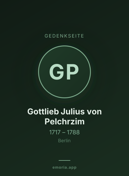 Gedenkportrait von Gottlieb Julius von Pelchrzim