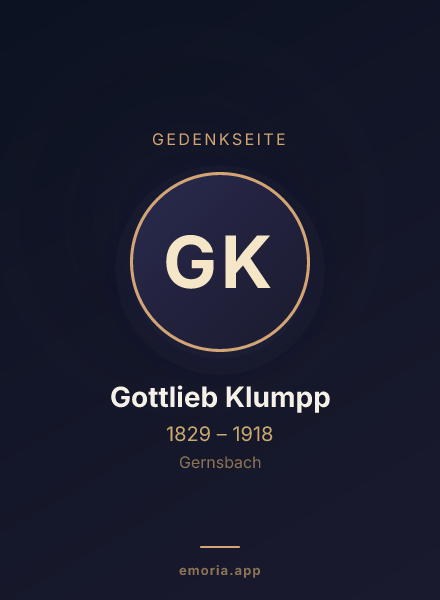 Gedenkportrait von Gottlieb Klumpp