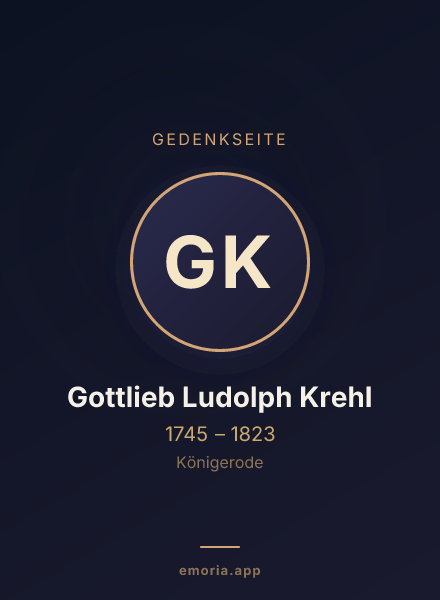 Gedenkportrait von Gottlieb Ludolph Krehl