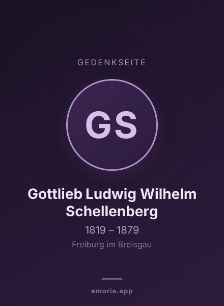 Gedenkportrait von Gottlieb Ludwig Wilhelm Schellenberg
