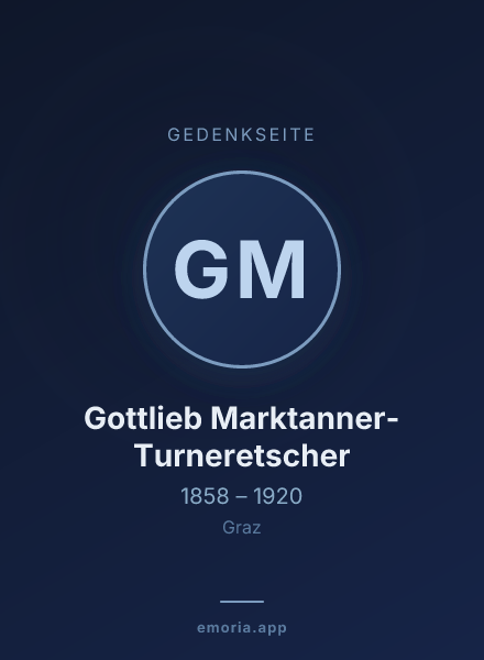 Gedenkportrait von Gottlieb Marktanner-Turneretscher