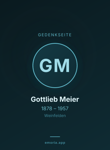 Gedenkportrait von Gottlieb Meier