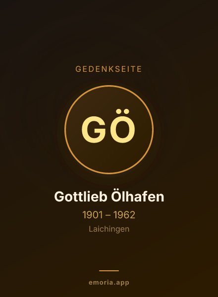 Gedenkportrait von Gottlieb Ölhafen