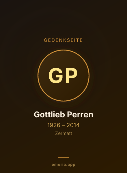 Gedenkportrait von Gottlieb Perren