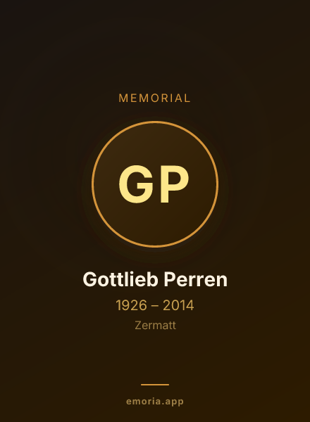 Memorial portrait of Gottlieb Perren