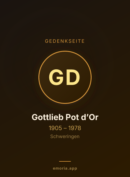 Gedenkportrait von Gottlieb Pot d’Or