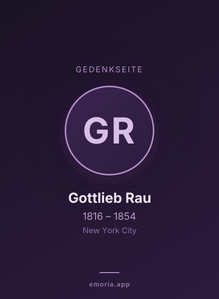 Gedenkportrait von Gottlieb Rau