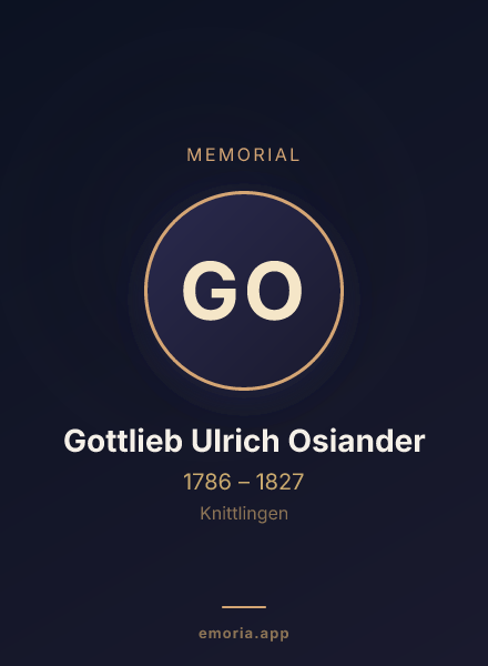 Memorial portrait of Gottlieb Ulrich Osiander