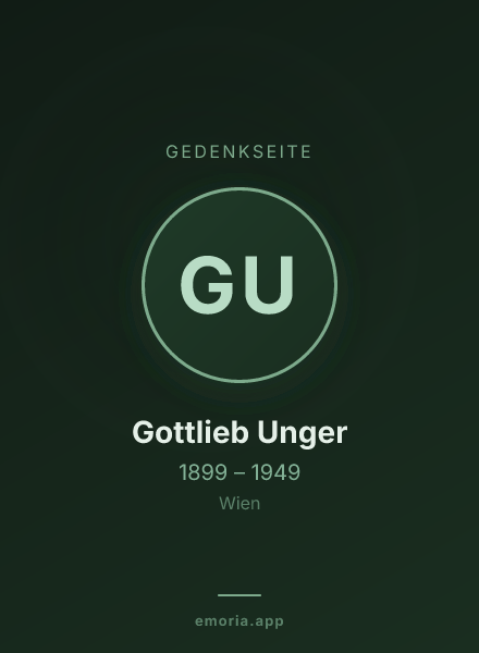 Gedenkportrait von Gottlieb Unger