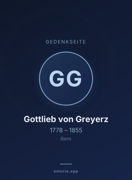 Gedenkportrait von Gottlieb von Greyerz