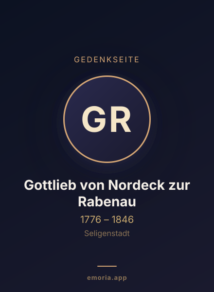 Gedenkportrait von Gottlieb von Nordeck zur Rabenau