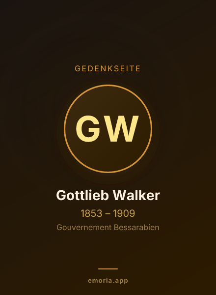 Gedenkportrait von Gottlieb Walker