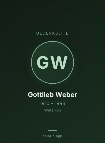 Gedenkportrait von Gottlieb Weber