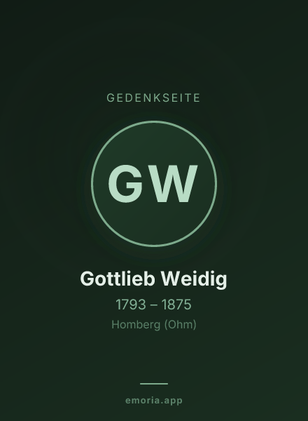 Gedenkportrait von Gottlieb Weidig
