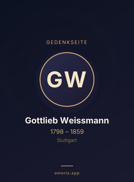 Gedenkportrait von Gottlieb Weissmann